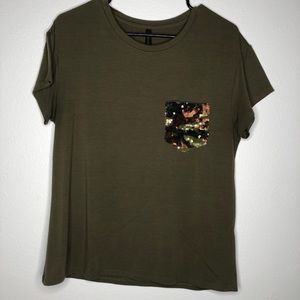 Camo Sequin T-Shirt